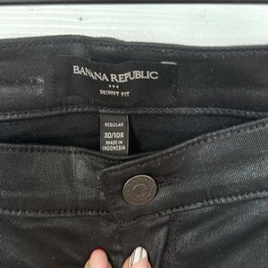 Banana Republic coated black jeans